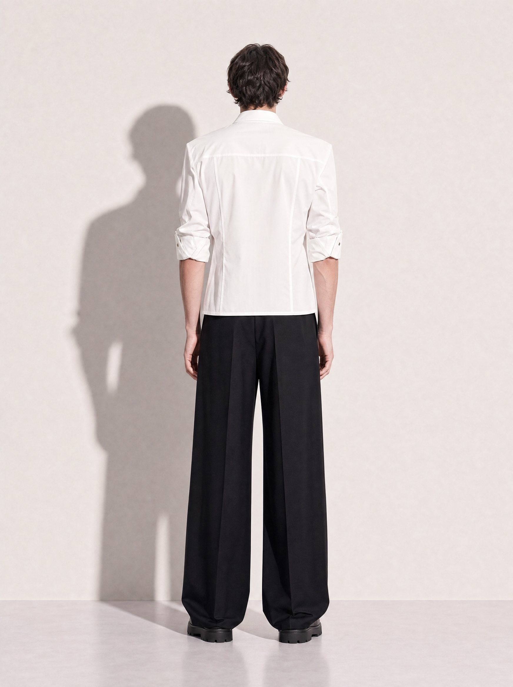 Tapered Waist Structured Shoulder Shirt-11