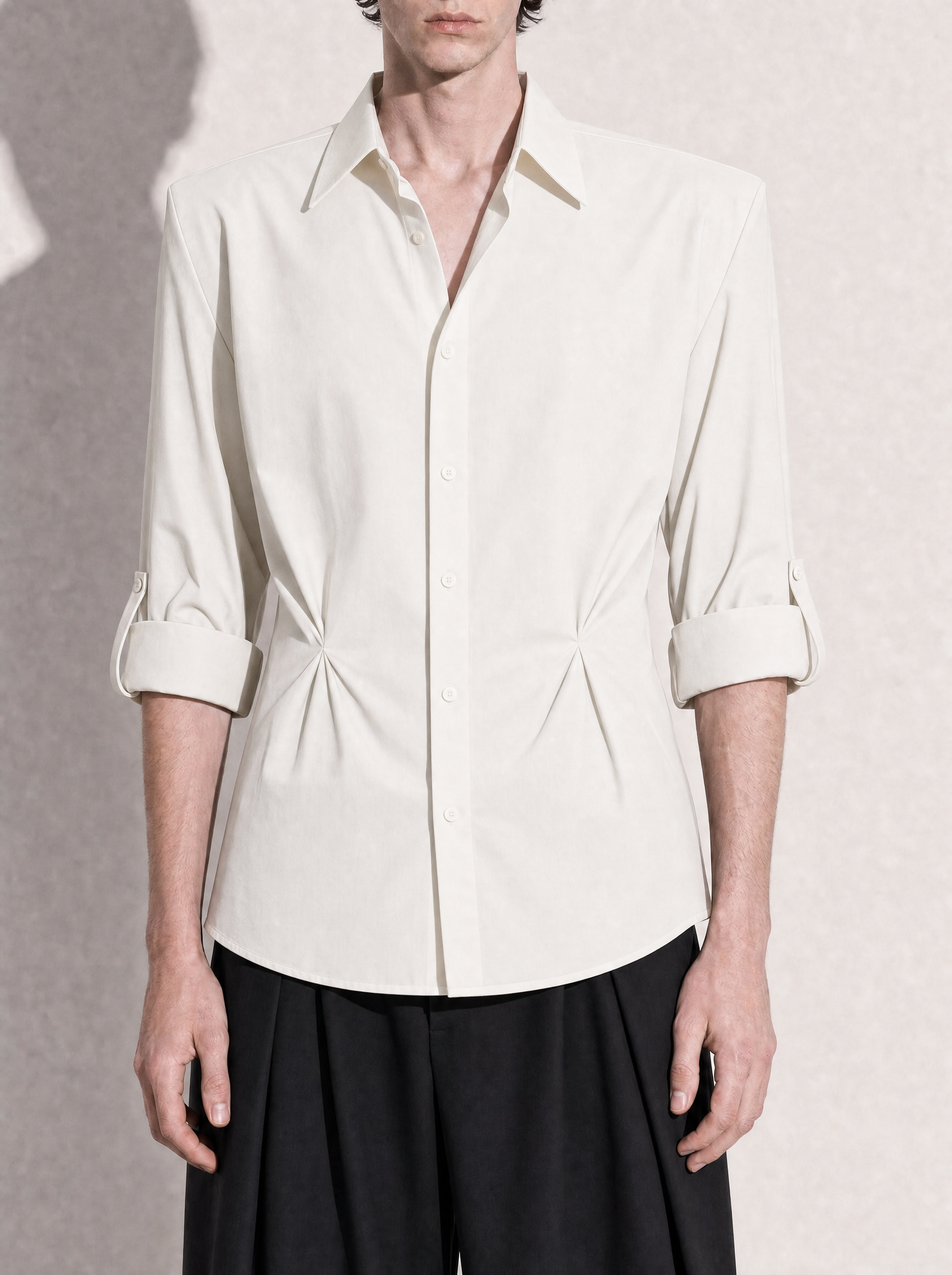 Tapered Waist Structured Shoulder Shirt-8