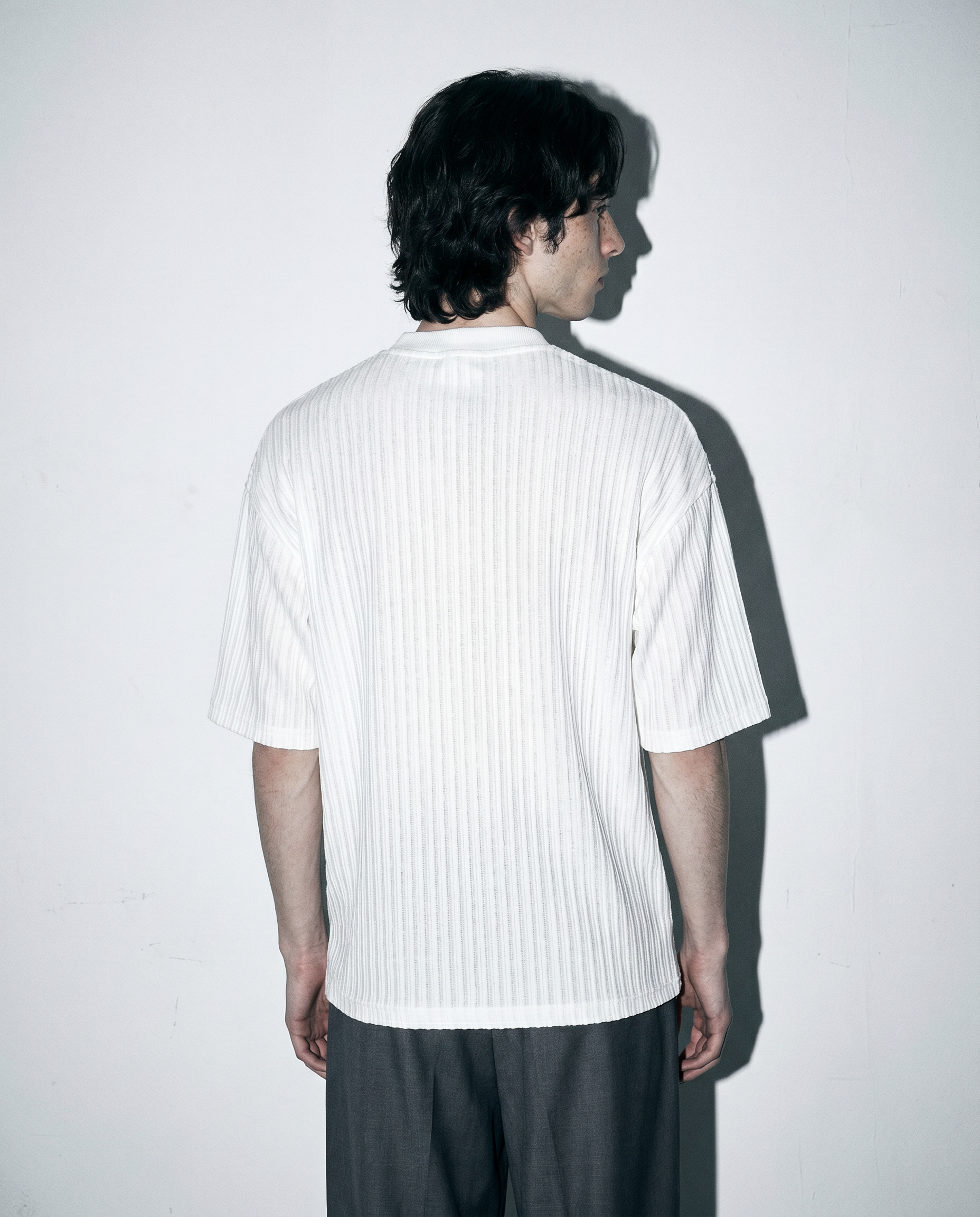 Textured Ribbed Henley Half Sleeve Top-4