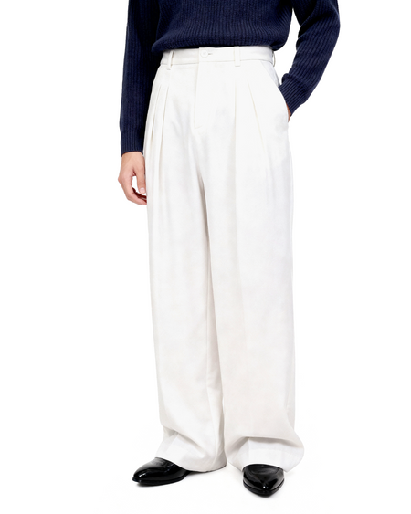 Wide Leg Tailored Pleated Trousers