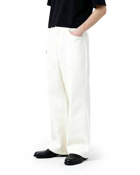 Wide Leg Semi-Flare Ribbed Corduroy Pants