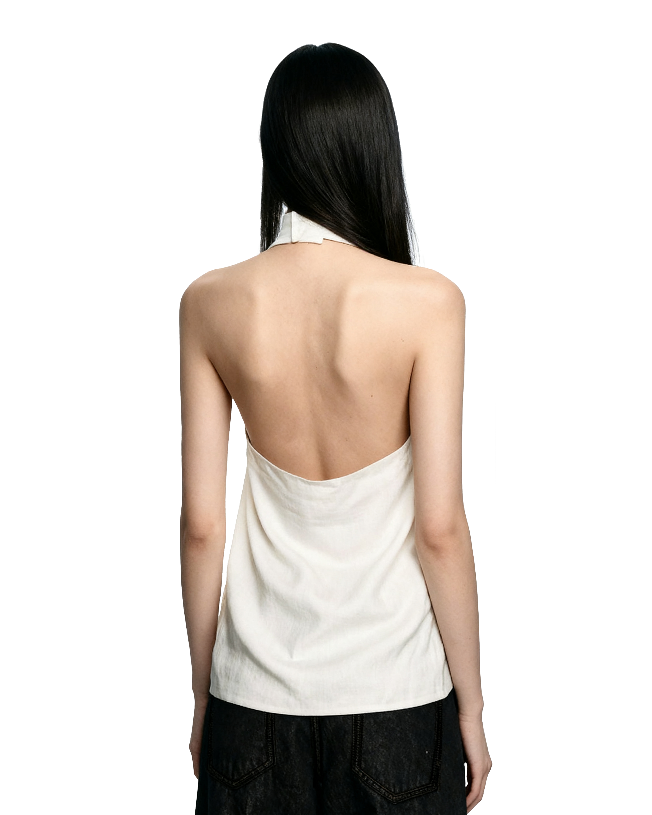 Halter Neck Twist Front Sleeveless Wrap Top-5