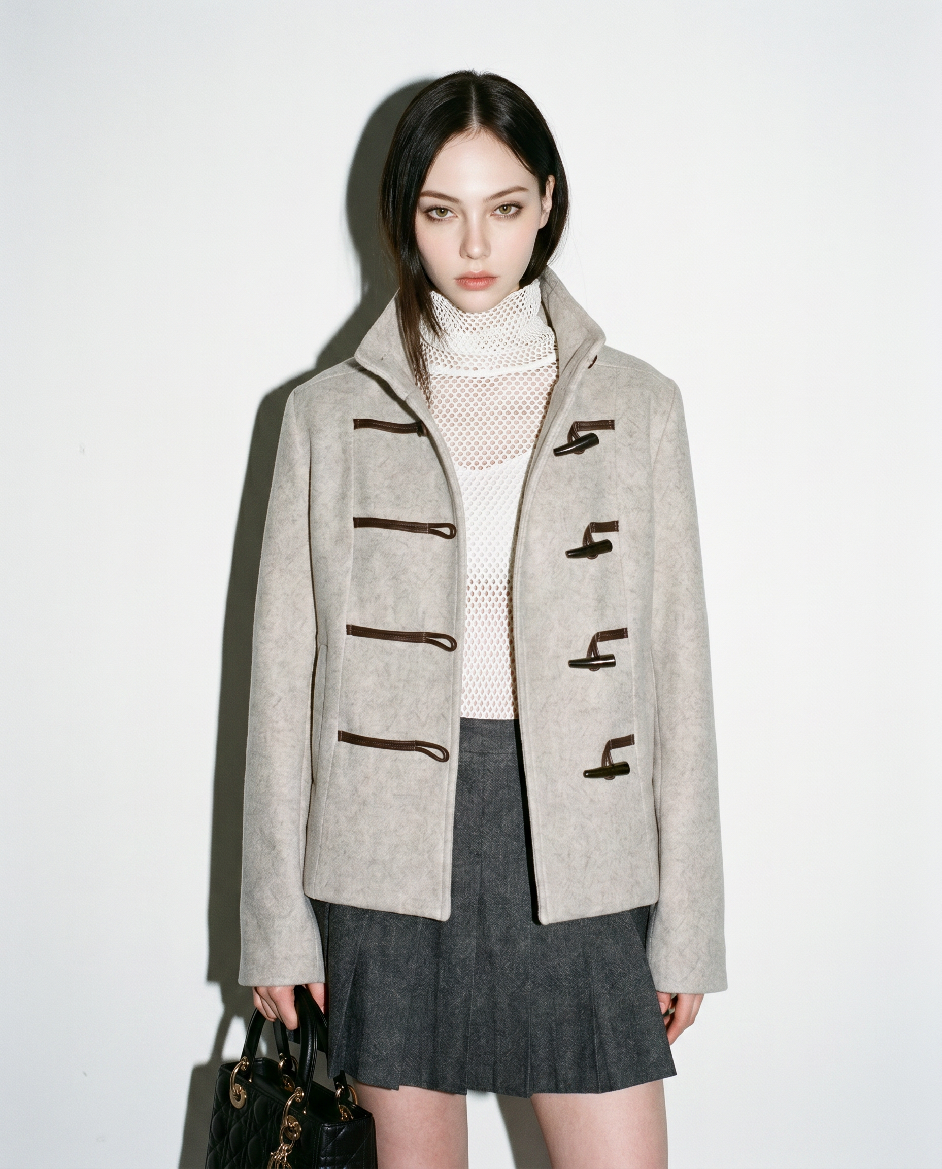 Wool Blend Toggle Button Military Jacket-3