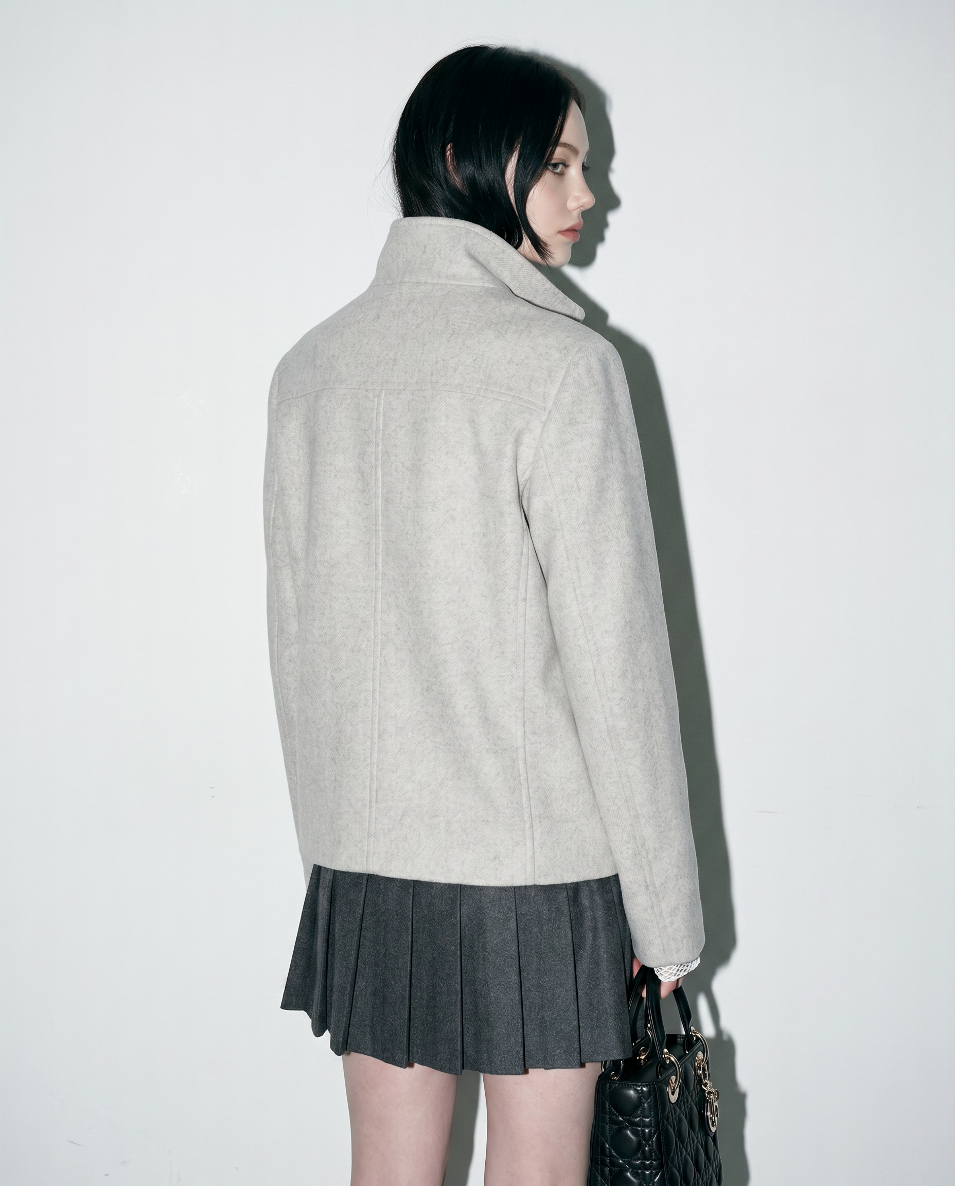 Wool Blend Toggle Button Military Jacket-6