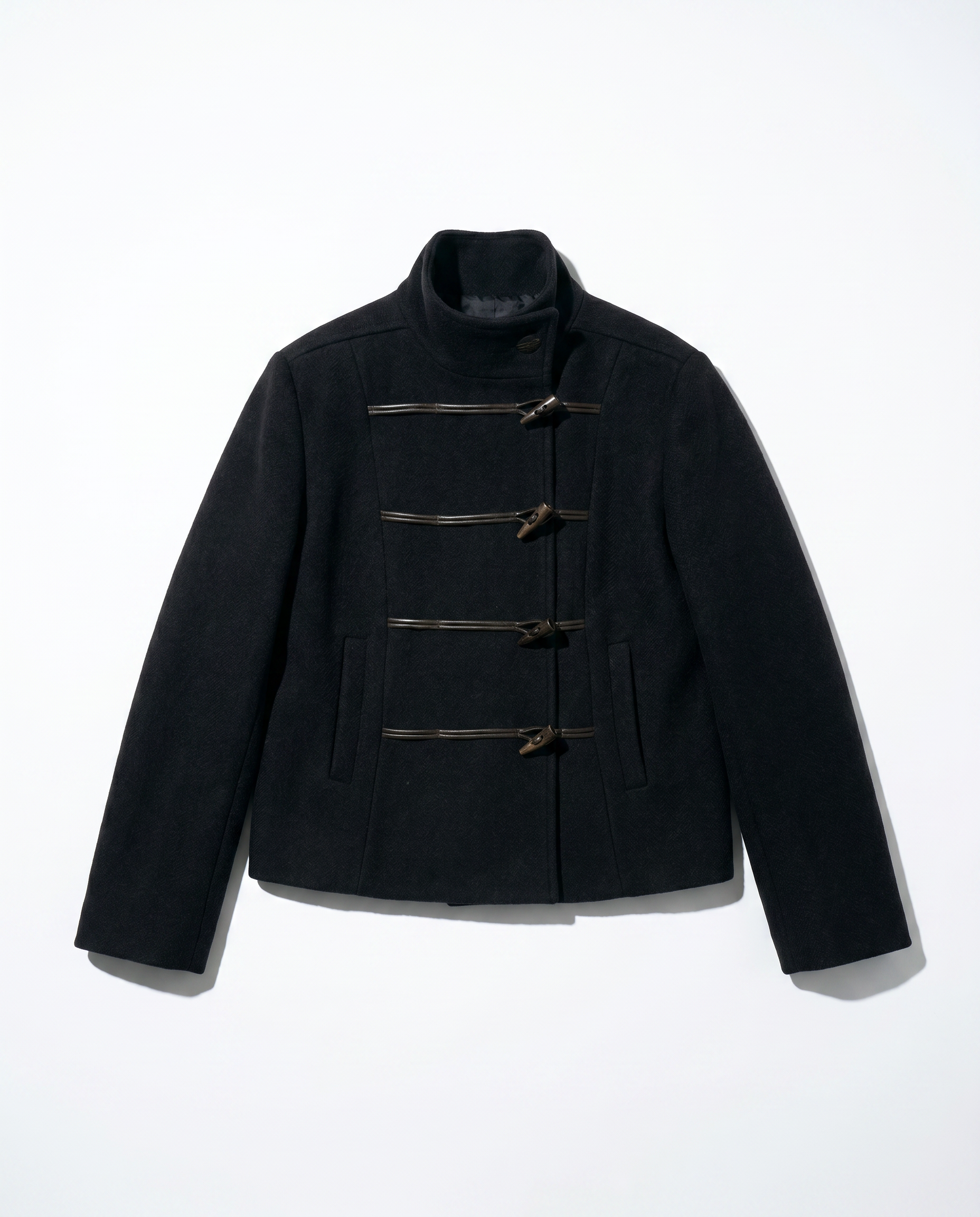 Wool Blend Toggle Button Military Jacket-15