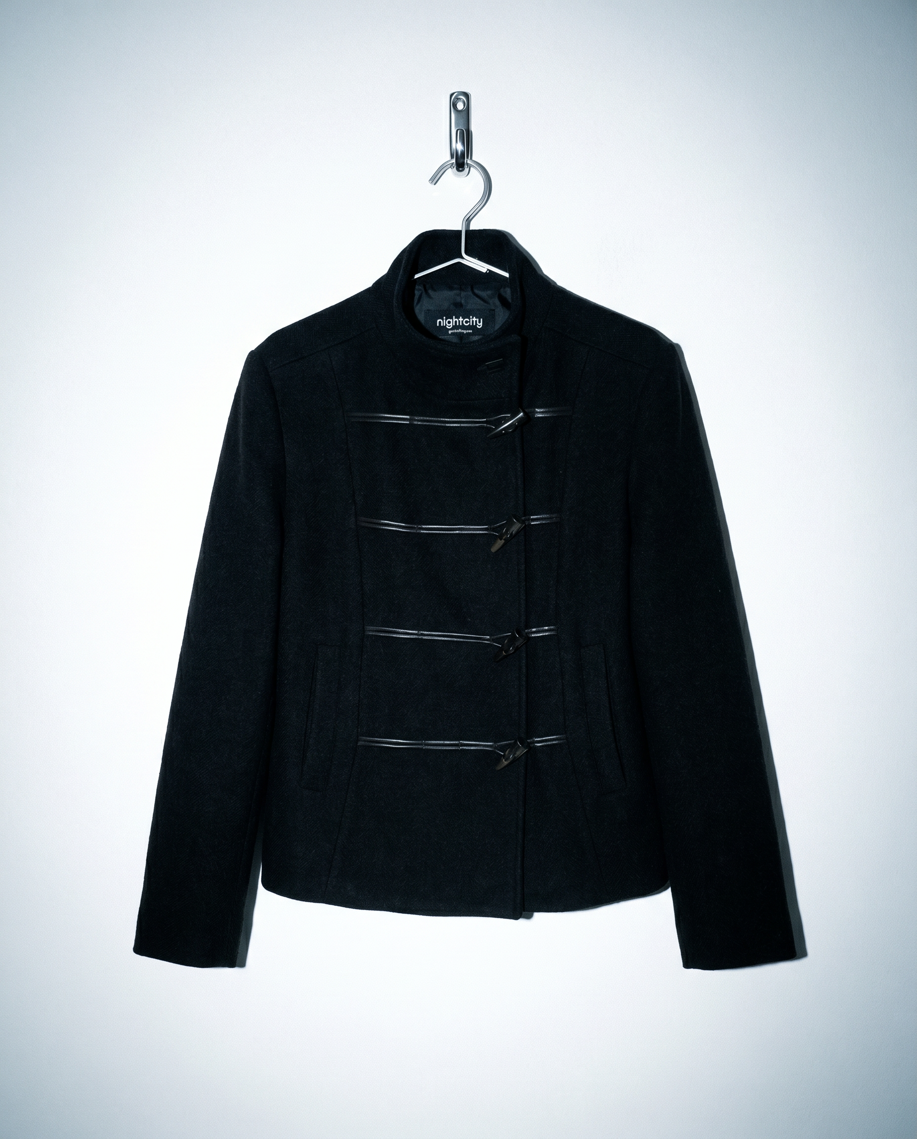 Wool Blend Toggle Button Military Jacket-16