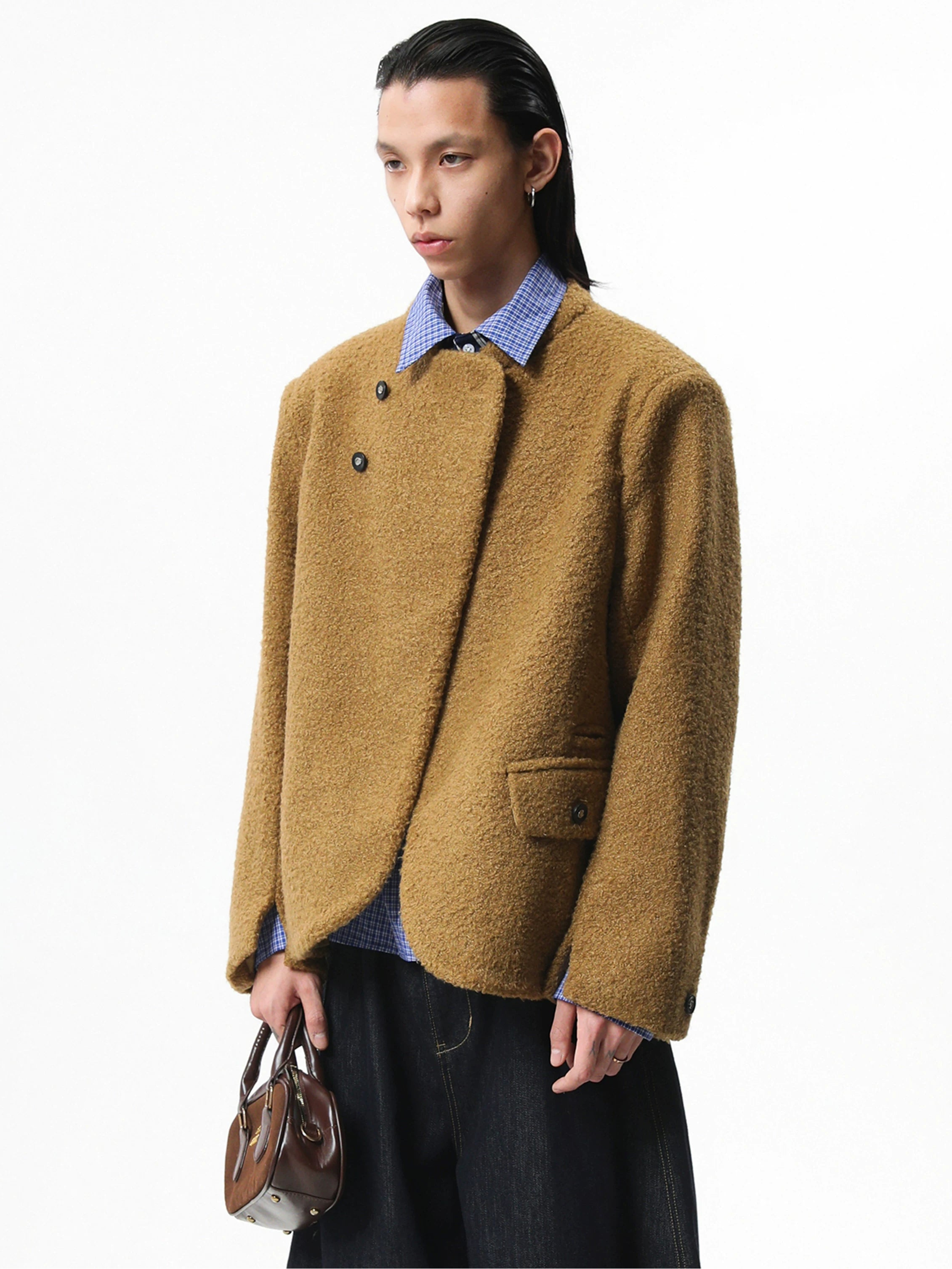Boxy Asymmetric Wool-Blend Bouclé Jacket-3