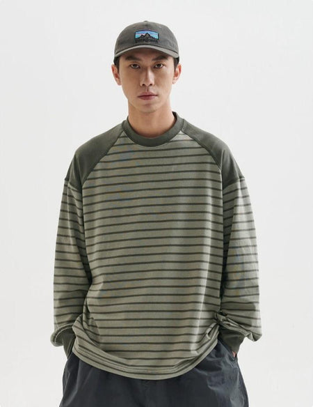 Striped Crew Neck Long Sleeve Shirt