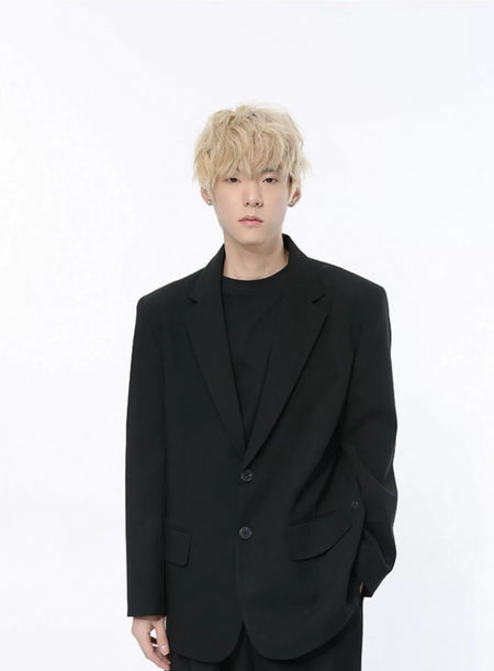 Structured Single-Breasted Retro Oversized Blazer