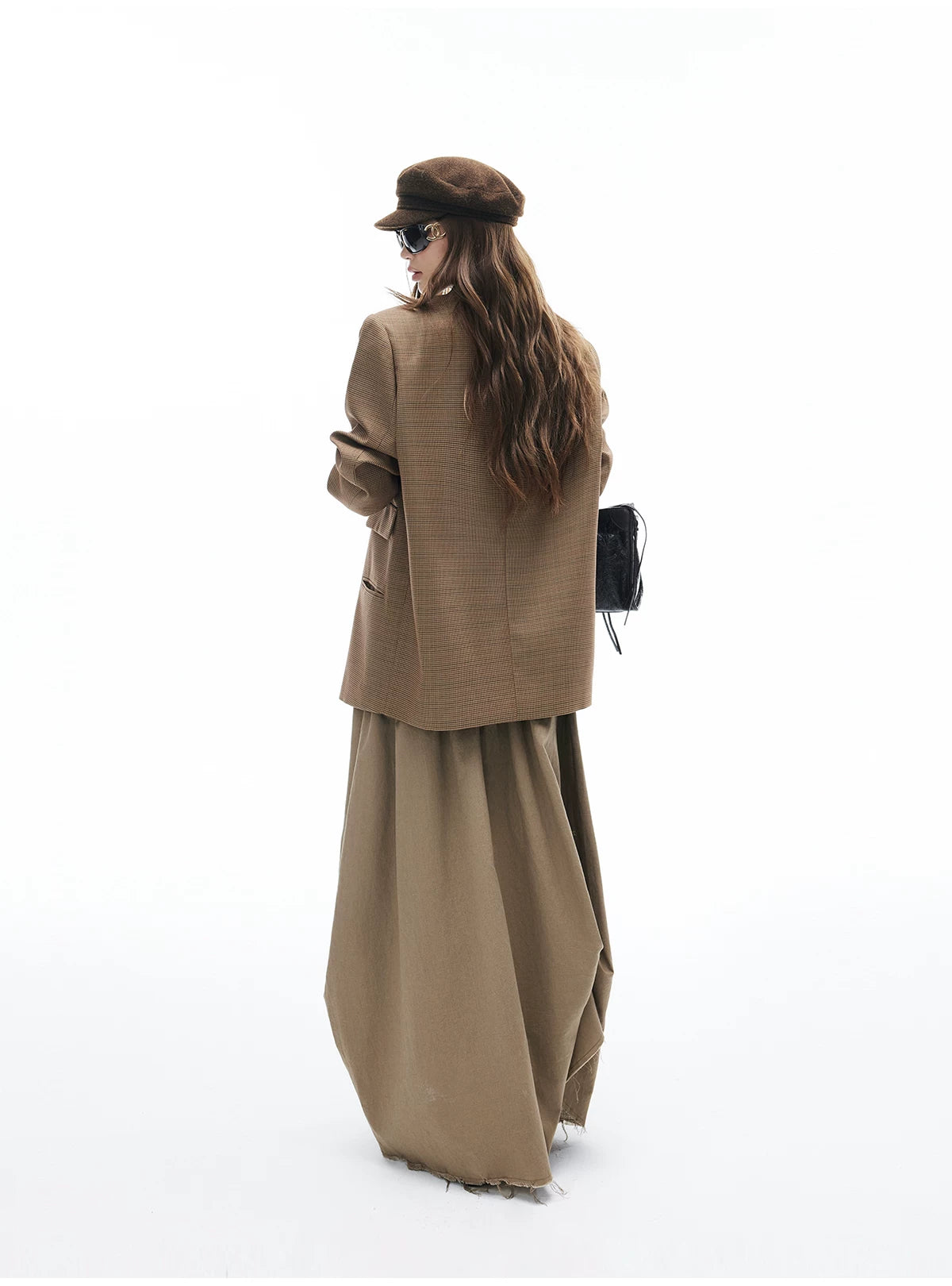 Houndstooth Pattern Wide Lapel Single Breasted Blazer - nightcity clothing