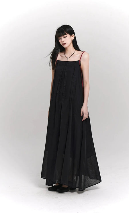 Spaghetti Strap Asymmetrical Hem Maxi Dress