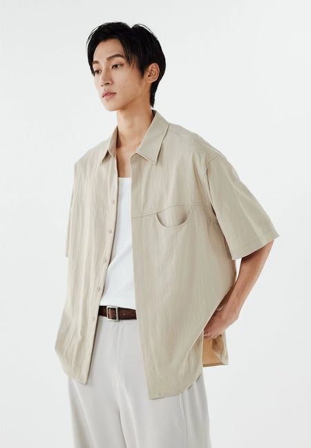 Collared Linen-Blend Button-Up Shirt
