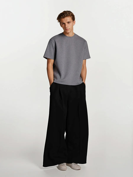 Boxy Cropped Short Sleeve Crew Neck T-Shirt