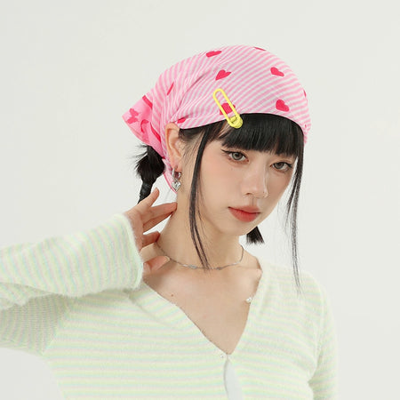 Multicolor Beach Bandana with Hair Clips - nightcity clothing
