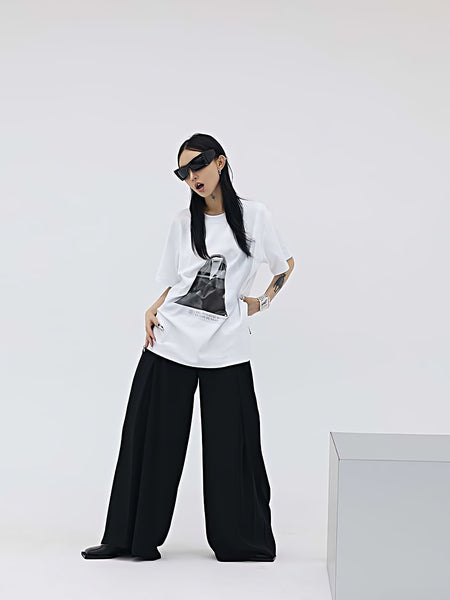 Extra Wide Leg Pleated Trouser Pants