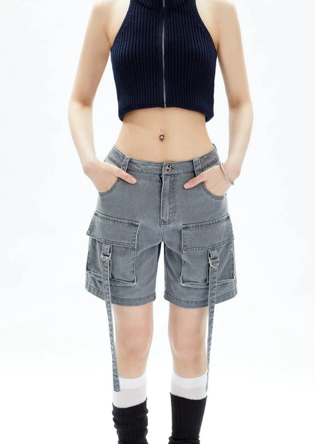 Utility Cargo Pocket Denim Shorts - nightcity clothing