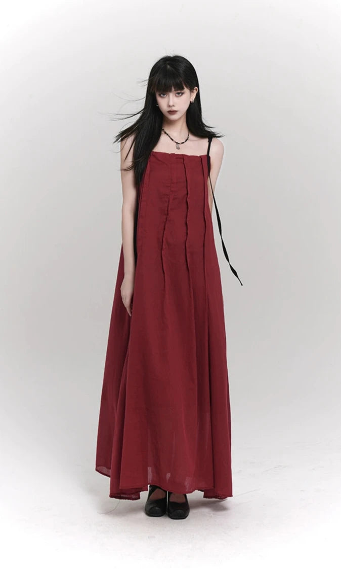 Spaghetti Strap Asymmetrical Hem Maxi Dress