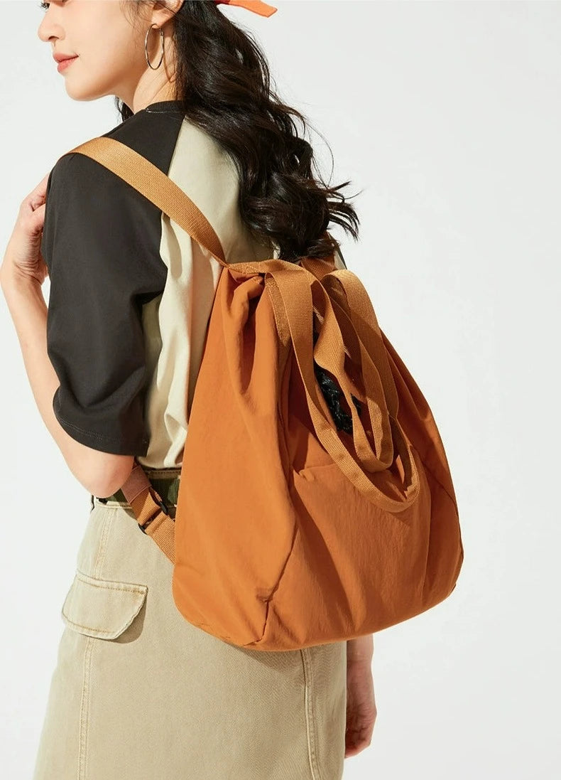 Canvas Shoulder Tote Bag with Wide Strap