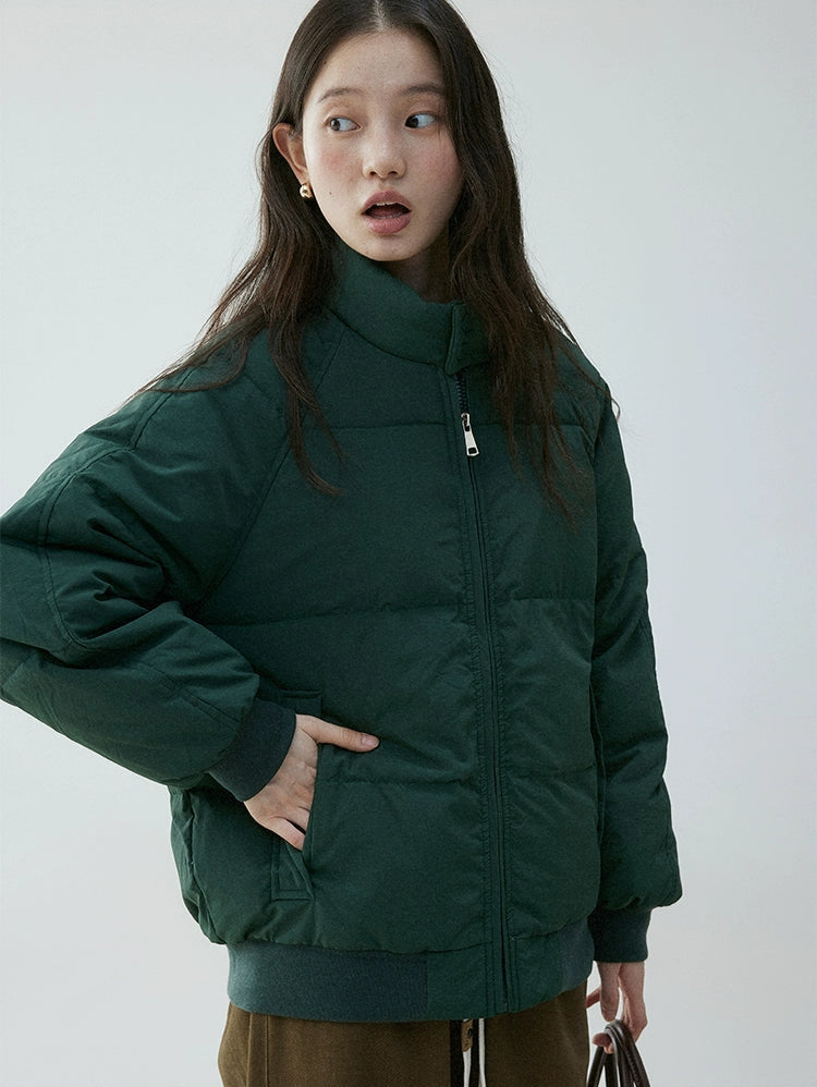 High Button-Collar Puffer Jacket