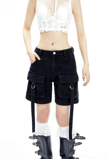 Utility Cargo Pocket Denim Shorts - nightcity clothing