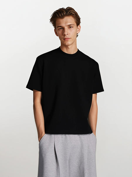Boxy Cropped Short Sleeve Crew Neck T-Shirt