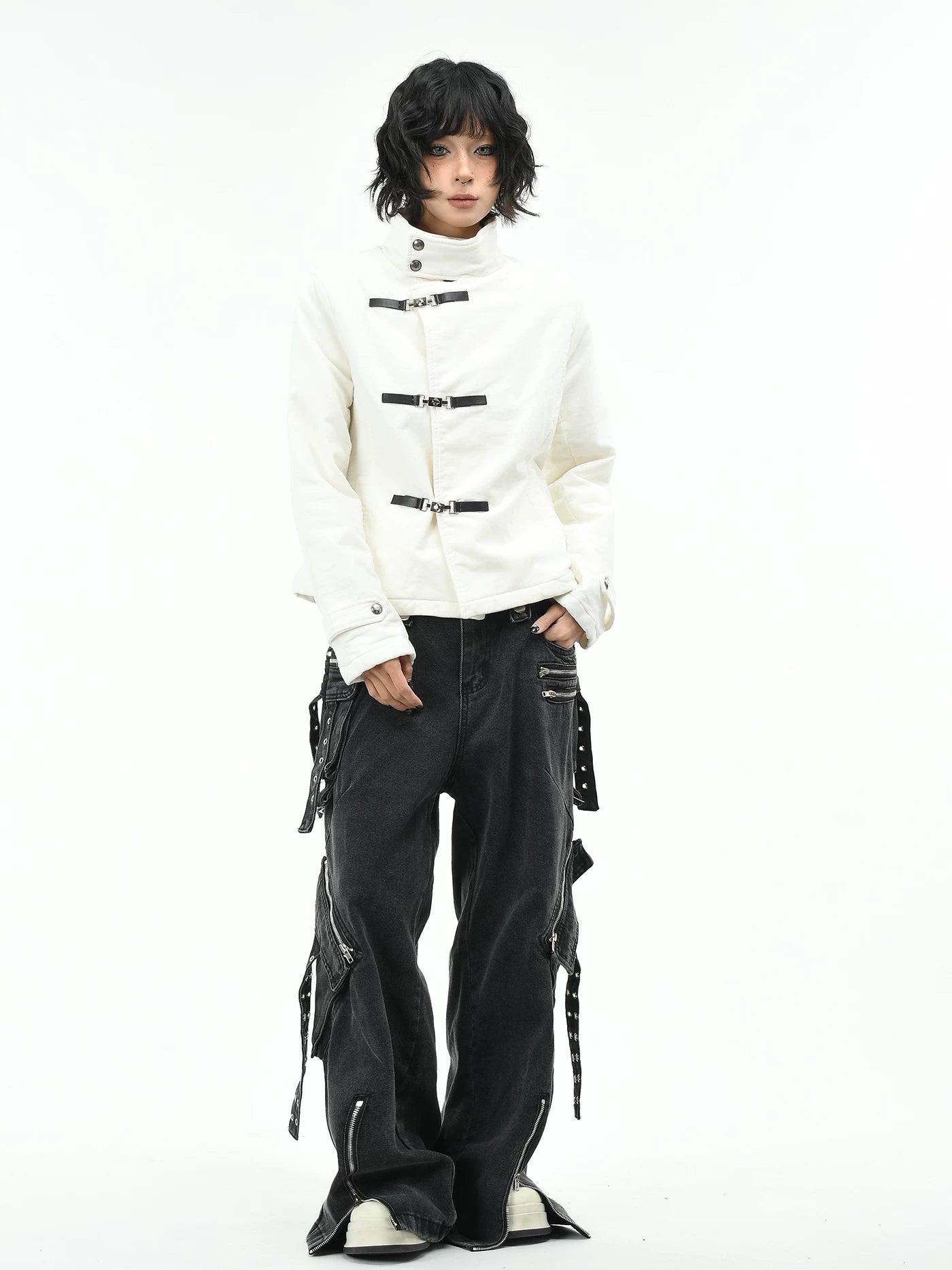 Overlap Metal Buckle Military Fencing Jacket - nightcity clothing