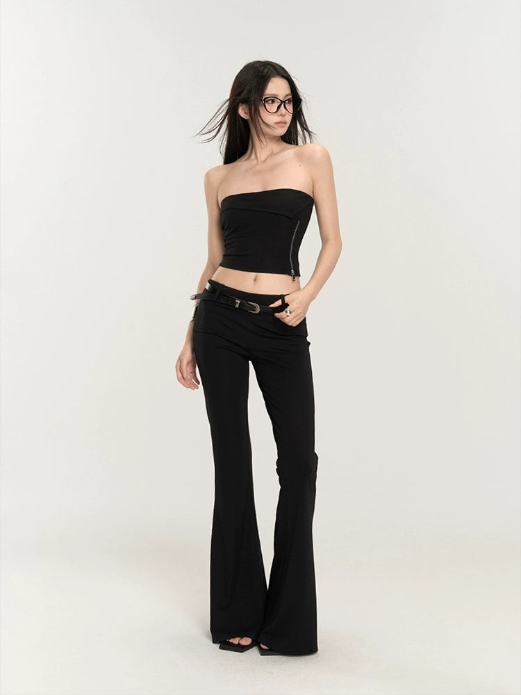 Slim Flared High-Waist Pants