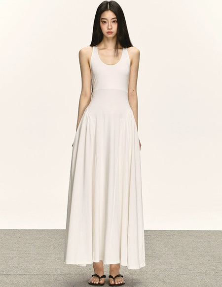 Sleeveless Racerback Maxi Dress with Cut-Out Back