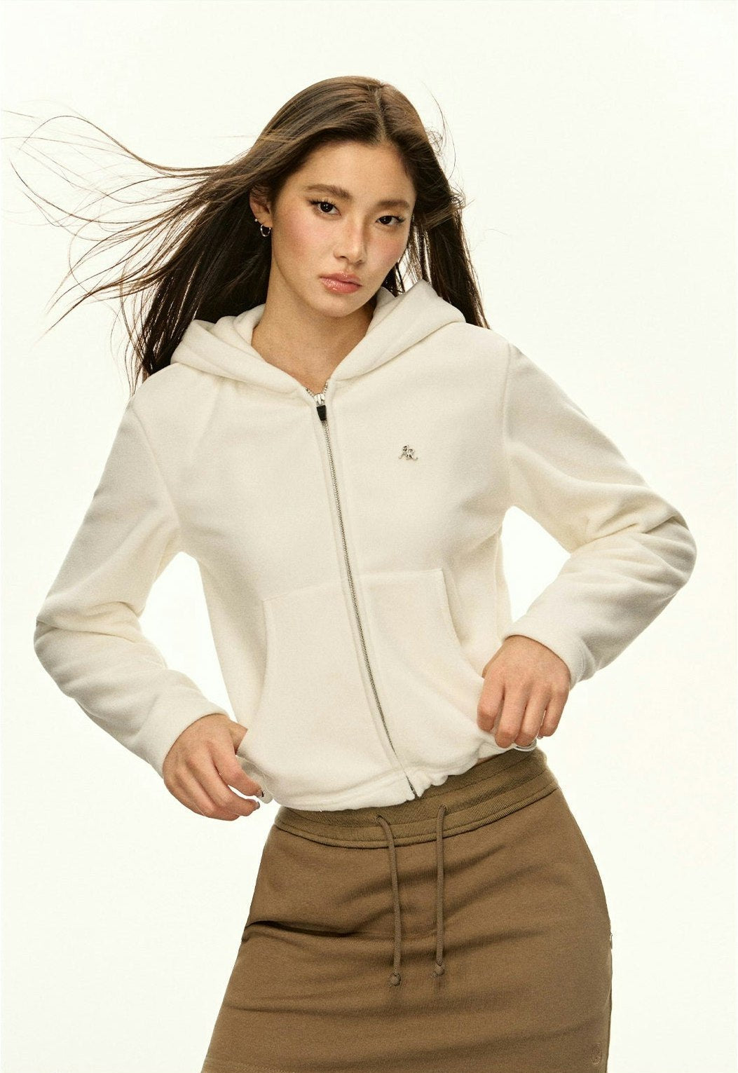 Fleece-Lined Zip-Up Hoodie Jacket