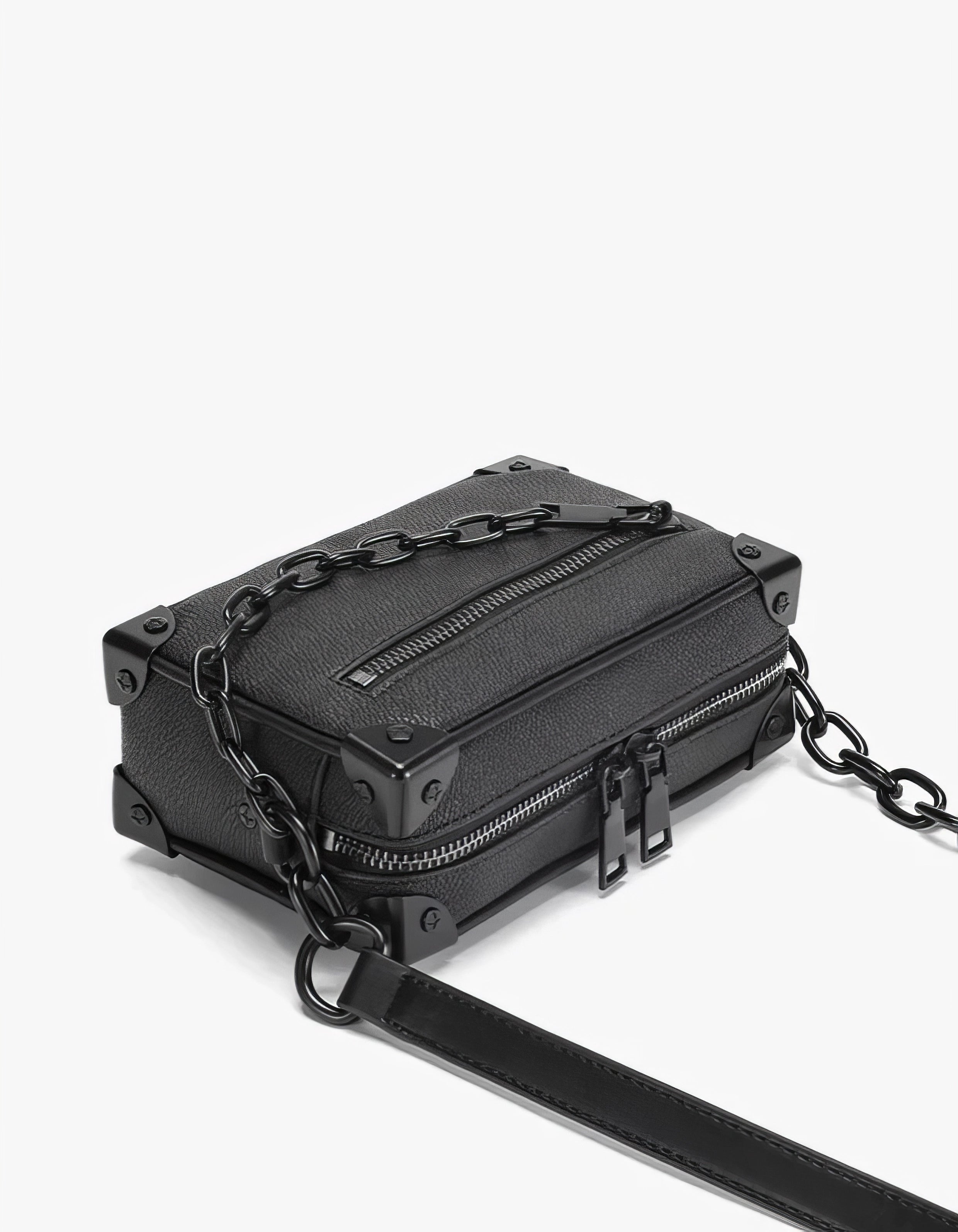 Crossbody Box Bag with Attached Chain Detail
