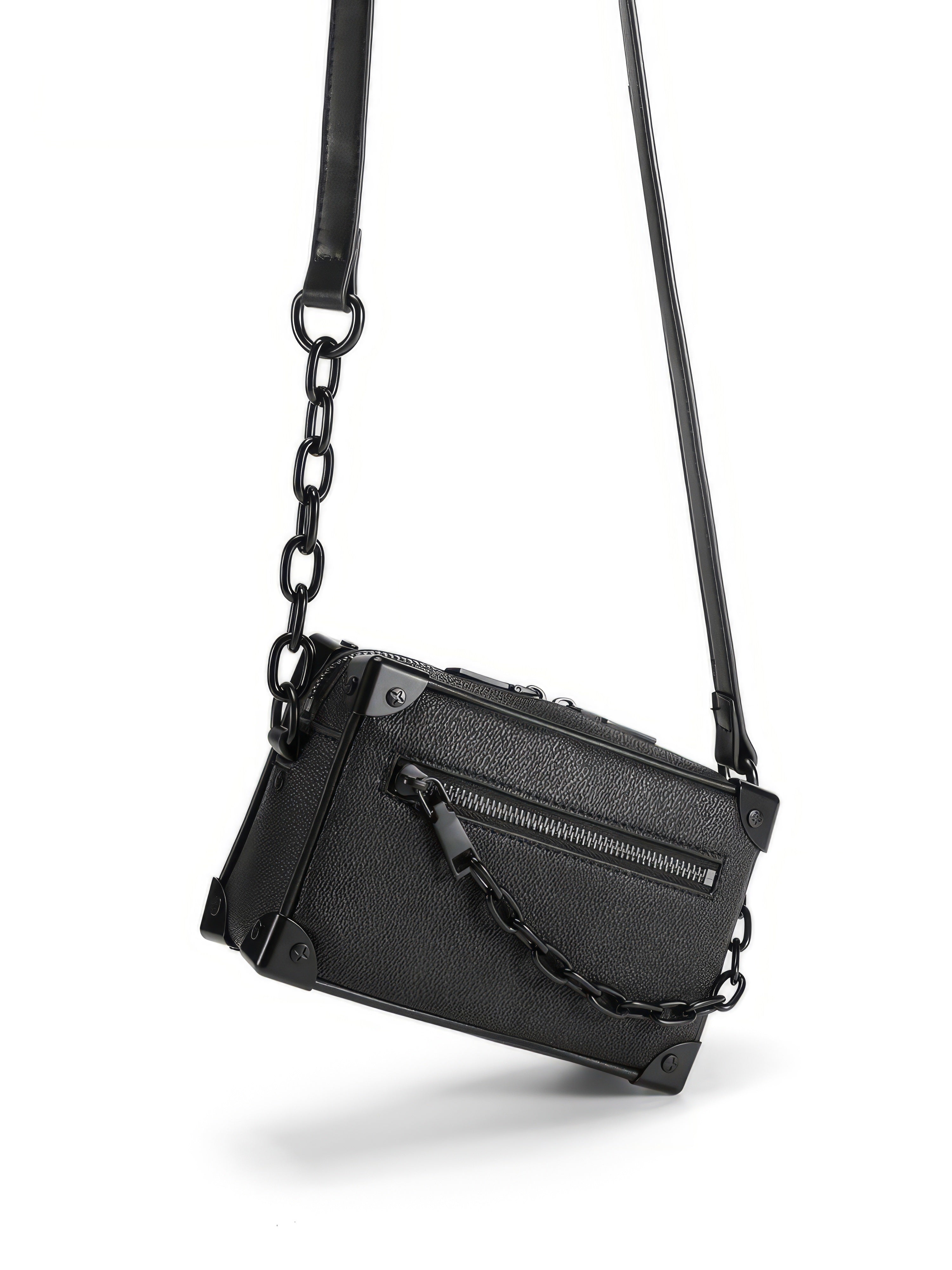 Crossbody Box Bag with Attached Chain Detail