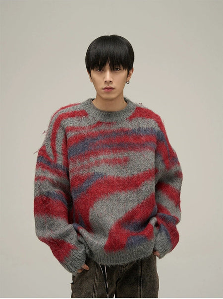 Abstract Pattern Oversized Sweater - nightcity clothing