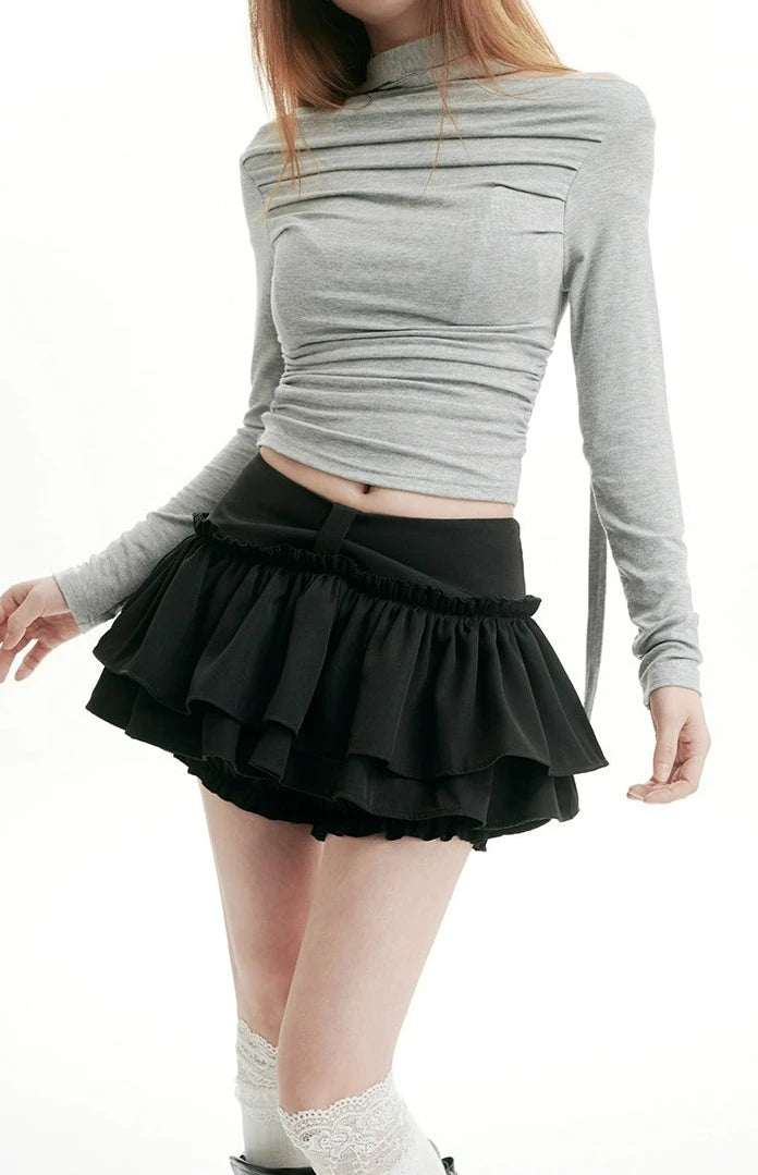 Waistband Layered Ruffle Mini Tutu Skirt