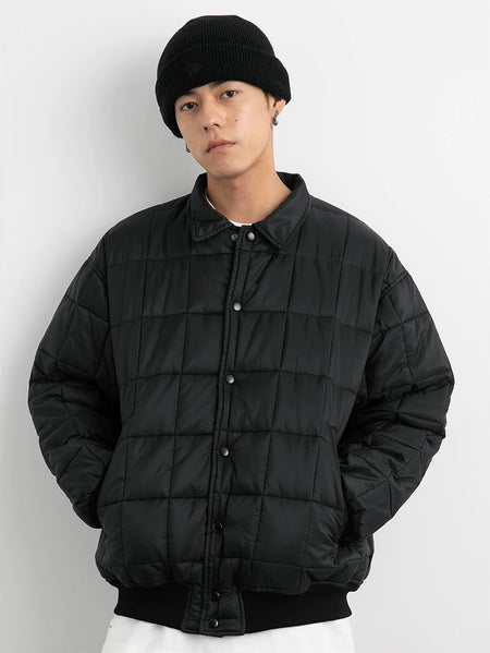 Quilted Puffer Jacket with Snap Buttons