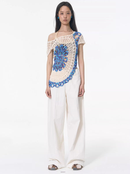 Open Knit Spiral Crochet Top