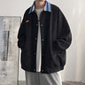 Corduroy Stripe Collar Lightweight Button Jacket - nightcity clothing