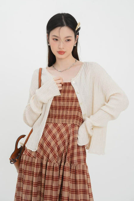 Ruffle Hem Ribbed Button Top - nightcity clothing
