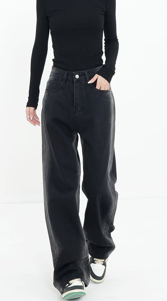 Faded Side Stripe Straight Jeans - nightcity clothing