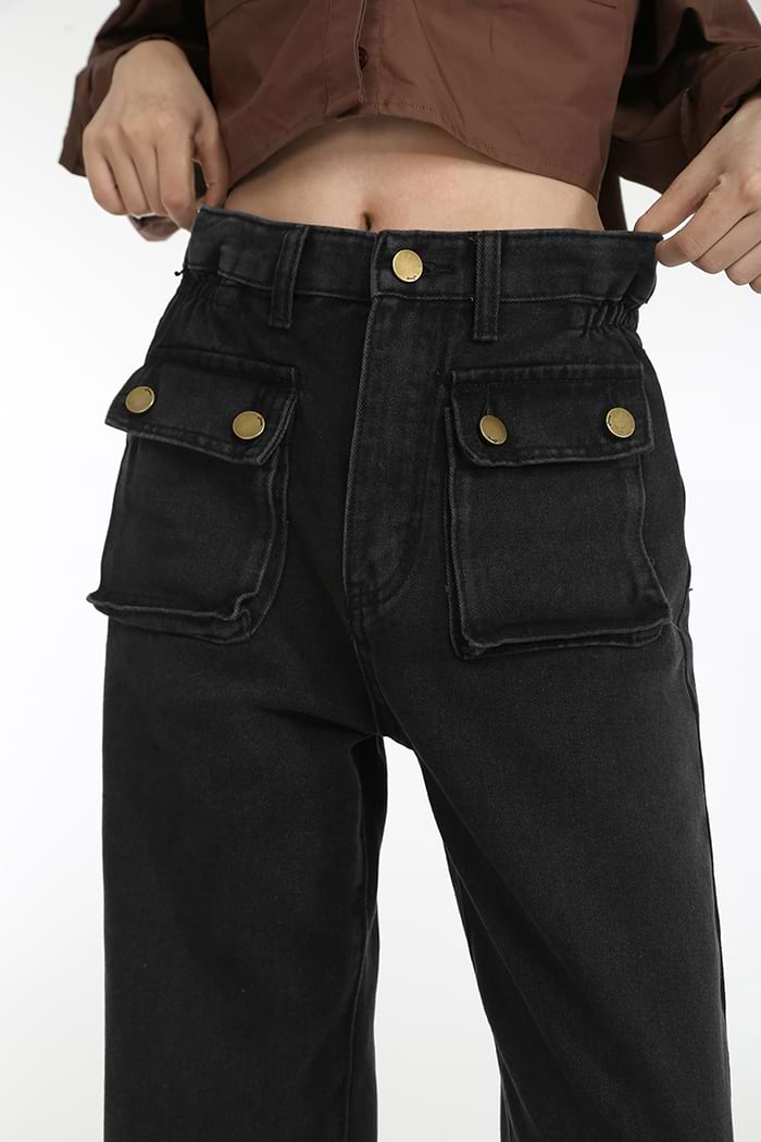 Slim Jeans with Flap Pockets - nightcity clothing