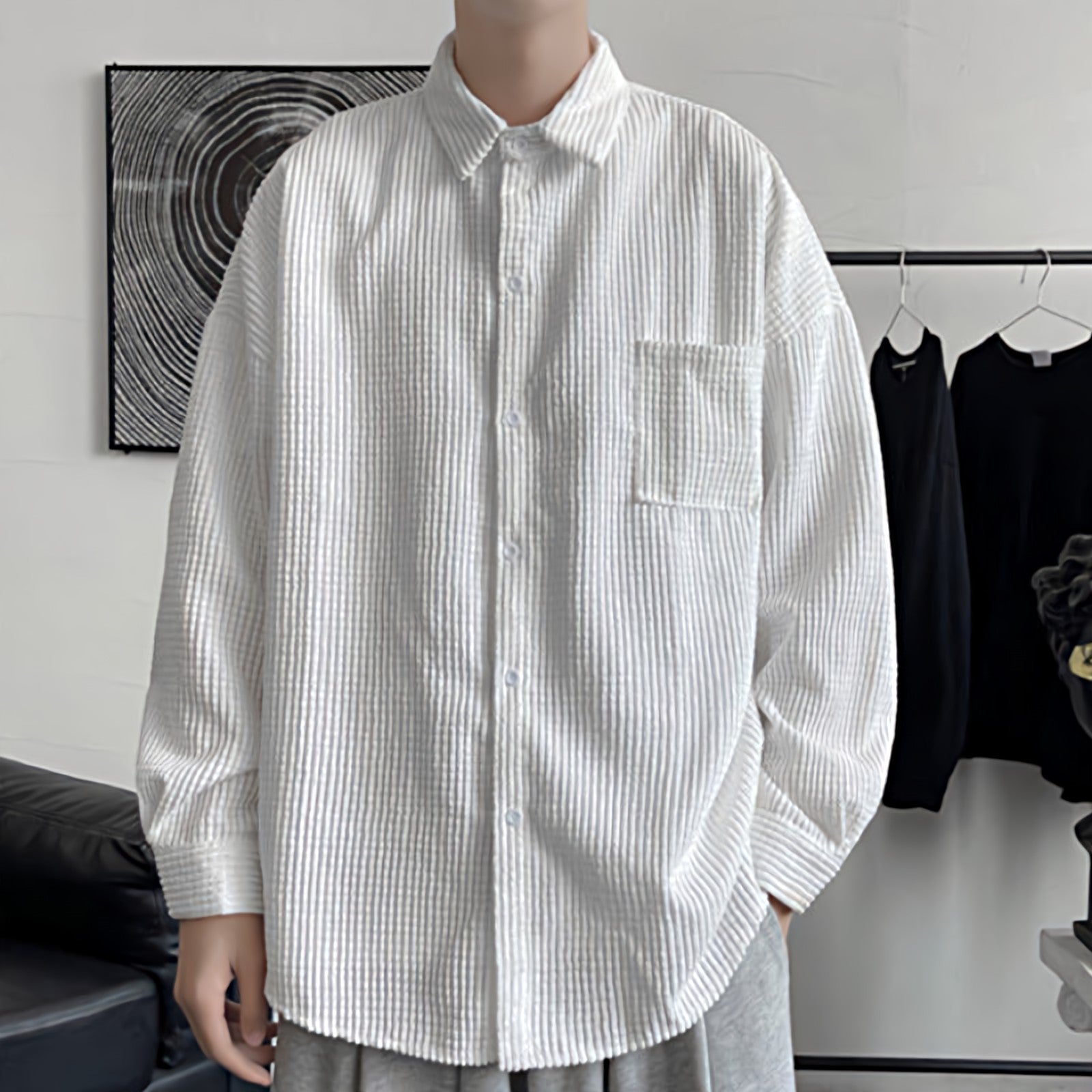 Waffle Texture Corduroy Lightweight Shirt - nightcity clothing