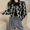 Mid-Crop Vintage Faux Pearl Button Embroidered Coat - nightcity clothing