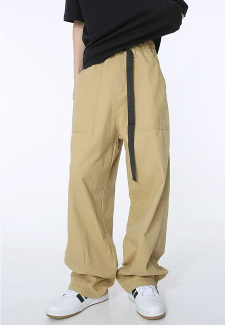 Waist Strap Straight Pants
