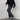Split Hem Straight Jeans with Side Drawstring Lace - nightcity clothing
