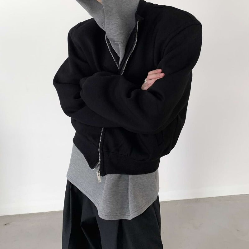 Zip Up Jacket with Shoulder Pads