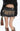 Sandblast Pleated Denim Mini Skirt with Belt