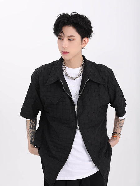 Textured Double Zip Shirt