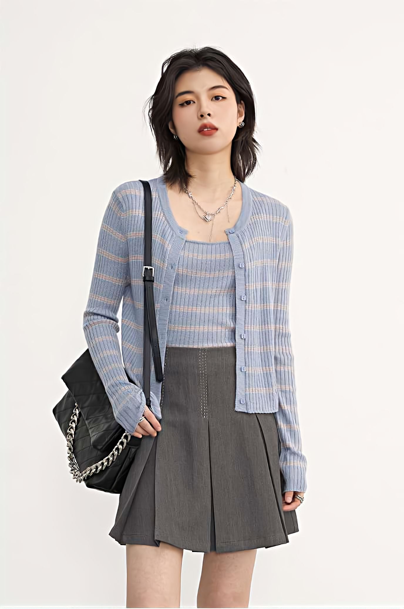 Stripe Spaghetti Strap Two-Piece Top