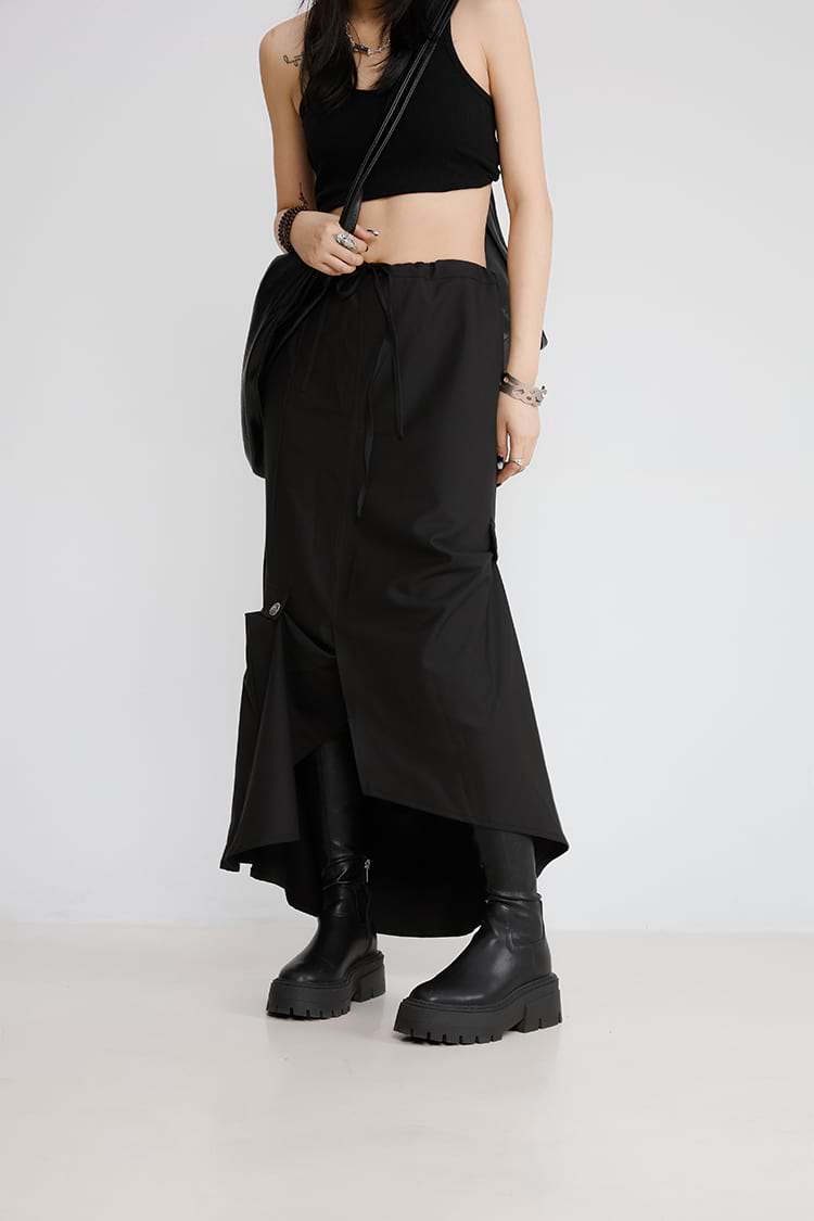 Asymmetric Maxi Skirt with Slit