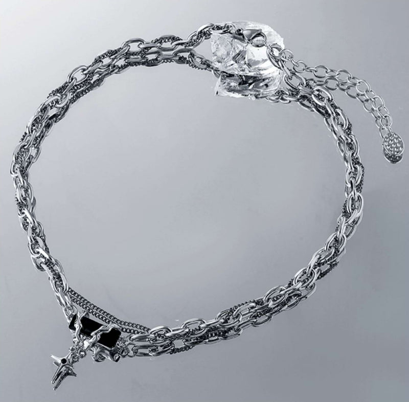 Double Layer Cross Pendant Necklace