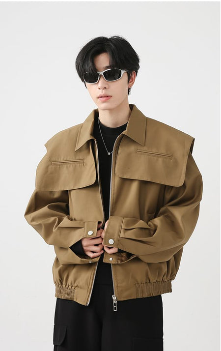 Oversized Shoulder Cape Jacket - nightcity clothing